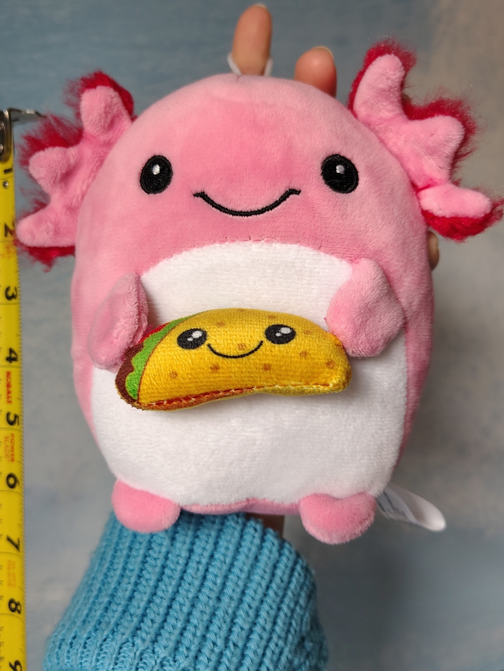 5" Axolotl Peek A Boo Plush Stuffed Animal Bottom Tag